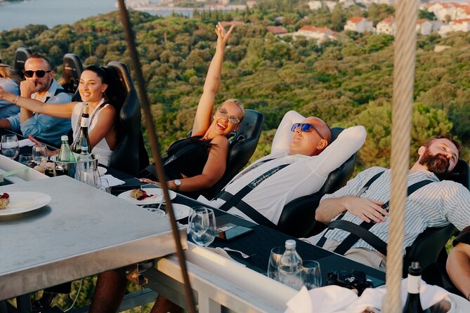 Dinner in the Sky Dubrovnik - Dine 50m above ground - Wine, service, and the party mood