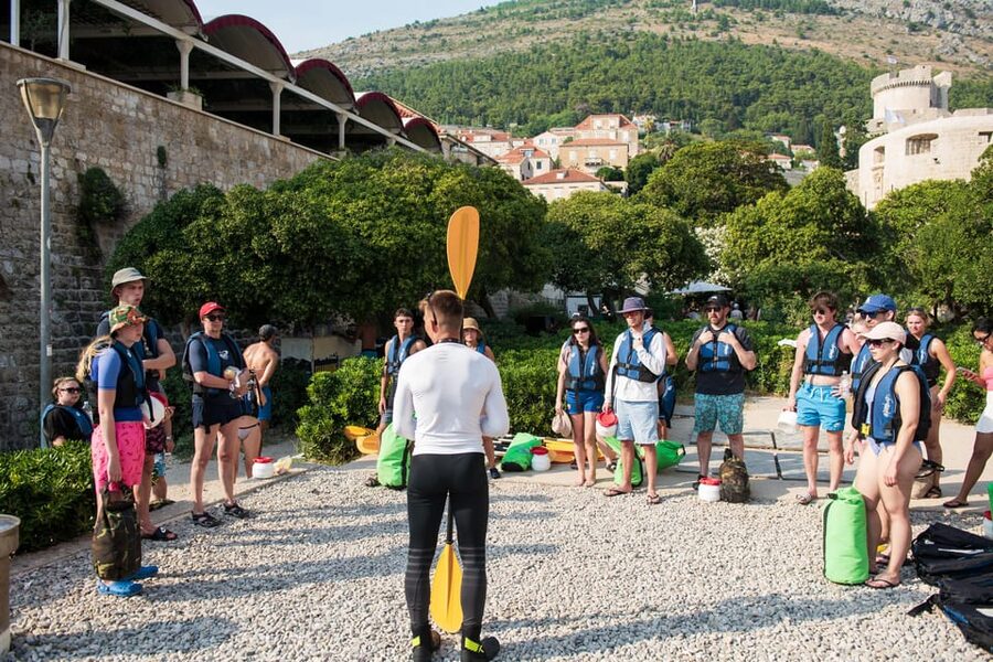Dubrovnik: Guided Sea Kayaking and Snorkeling Tour - Lokrum views without a stop on the island