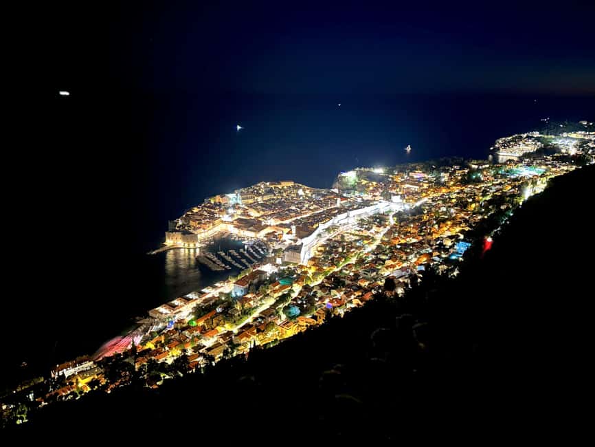 Dubrovnik Night Drive: Lights of the Adriatic - Dubrovnik after dark, seen from the road