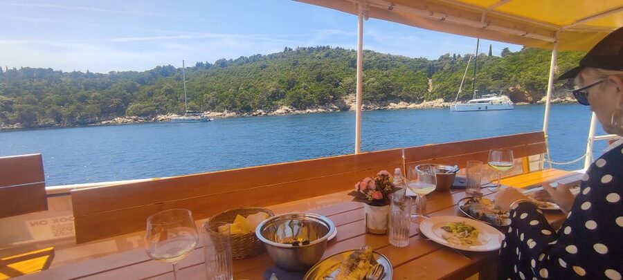 Dubrovnik: Old Town Cruise with Lunch - Cruising toward Lokrum Island and the swimming stop